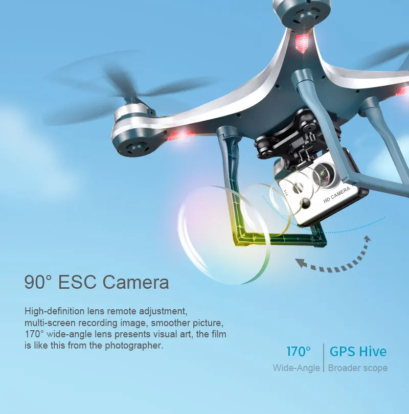 Профессиональный радиоуправляемый Дрон K10 GPS 5G Wi Fi FPV с регулируемой камерой 1080 P 25