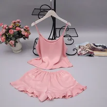 Комплект из двух предметов Для женщин пижамы шелковые пижамы сексуальная грудь Ночное