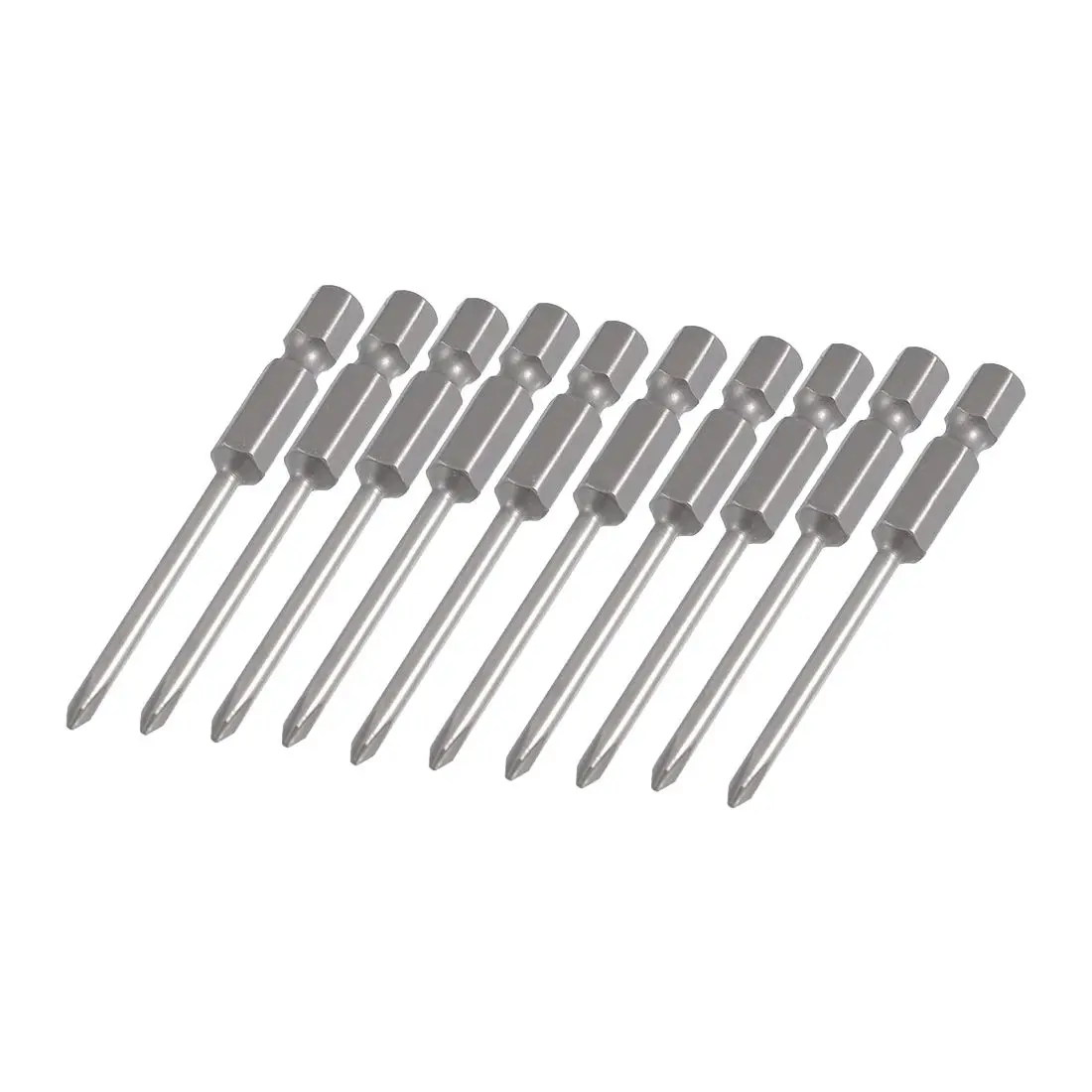 10 Pcs 1/4" Hex 65mm Length 3mm Phillips PH0 Screwdriver Bits