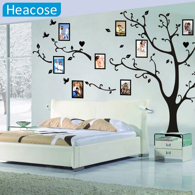

Large 180*260cm/70.9*102.4in colorful 3D DIY Photo Tree PVC Wall Decals/Adhesive Family Wall Stickers Mural Art Home Decor