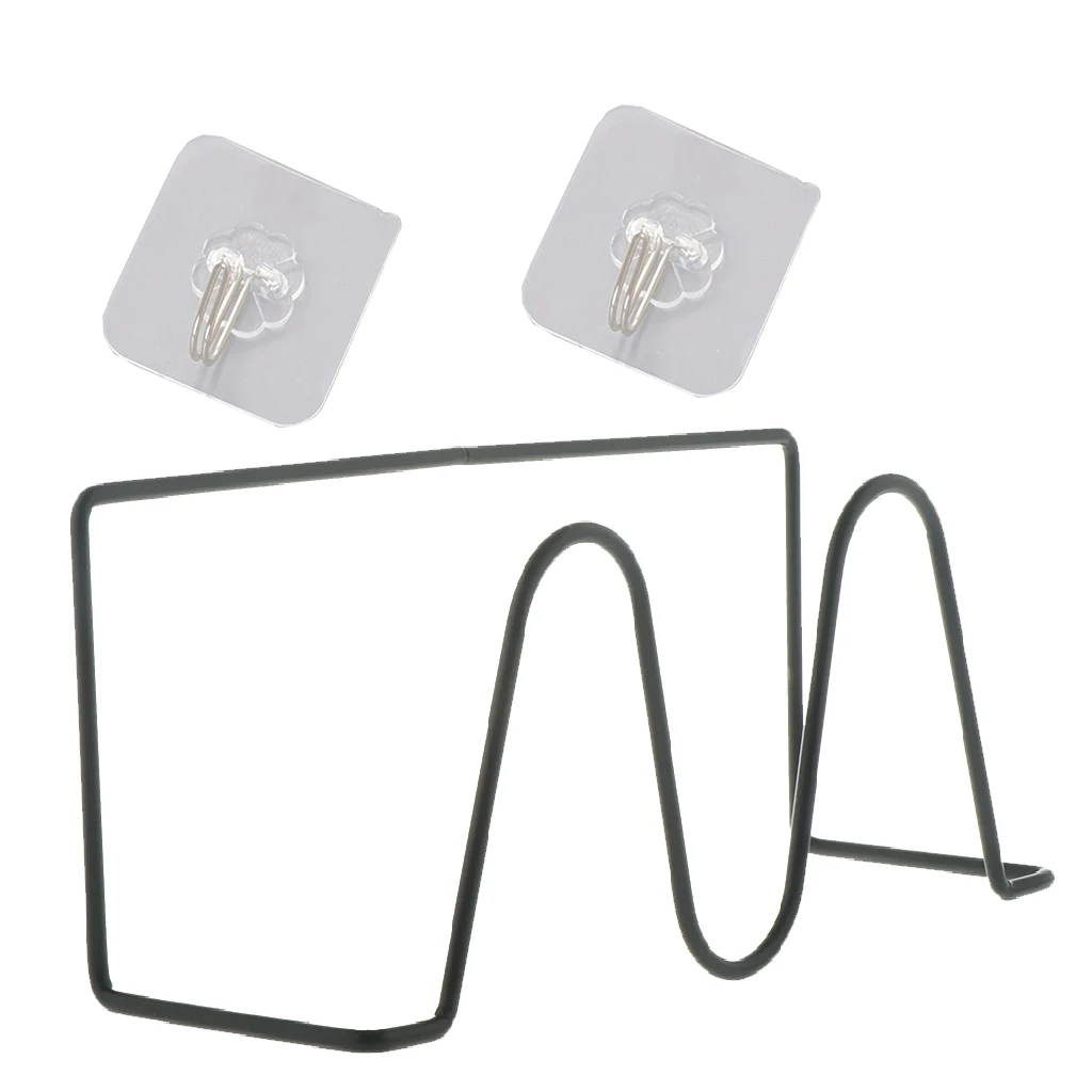 Metal Shoes Rack Organizer Wall-mounted Storage Shelf Shoes Holder Bathroom Slipper Shelf with 2 Sticky Hooks