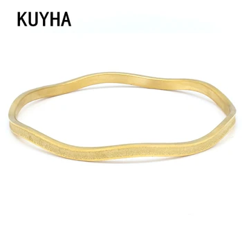 

Simple Bracelets Gold Luxury Lover Bangles Grind Arenaceous Frosted Sandblasted Bracelets For Couple Jewelry