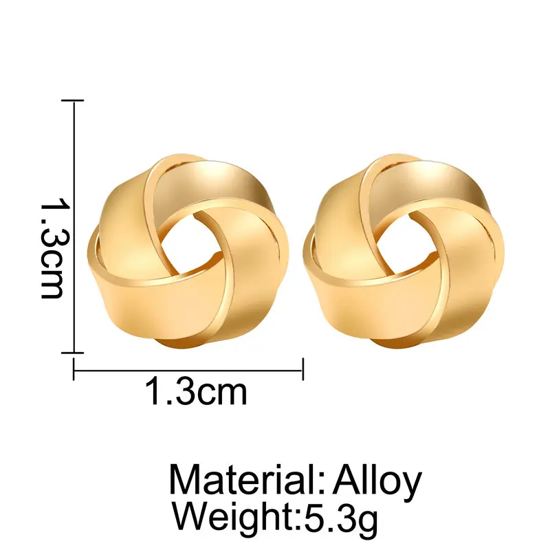 Серьги-гвоздики IF ME в винтажном стиле, золотой неровный геометрический узел, для женщин и девушек, Круглые, массивные, Oorbellen, вечерние, ювелирное изделие, подарок, новинка
