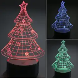 3D Рождественский фестиваль света Цвет стерео navidad светодиодный гирляндой акрил сенсорный выключатель света вечерние украшения