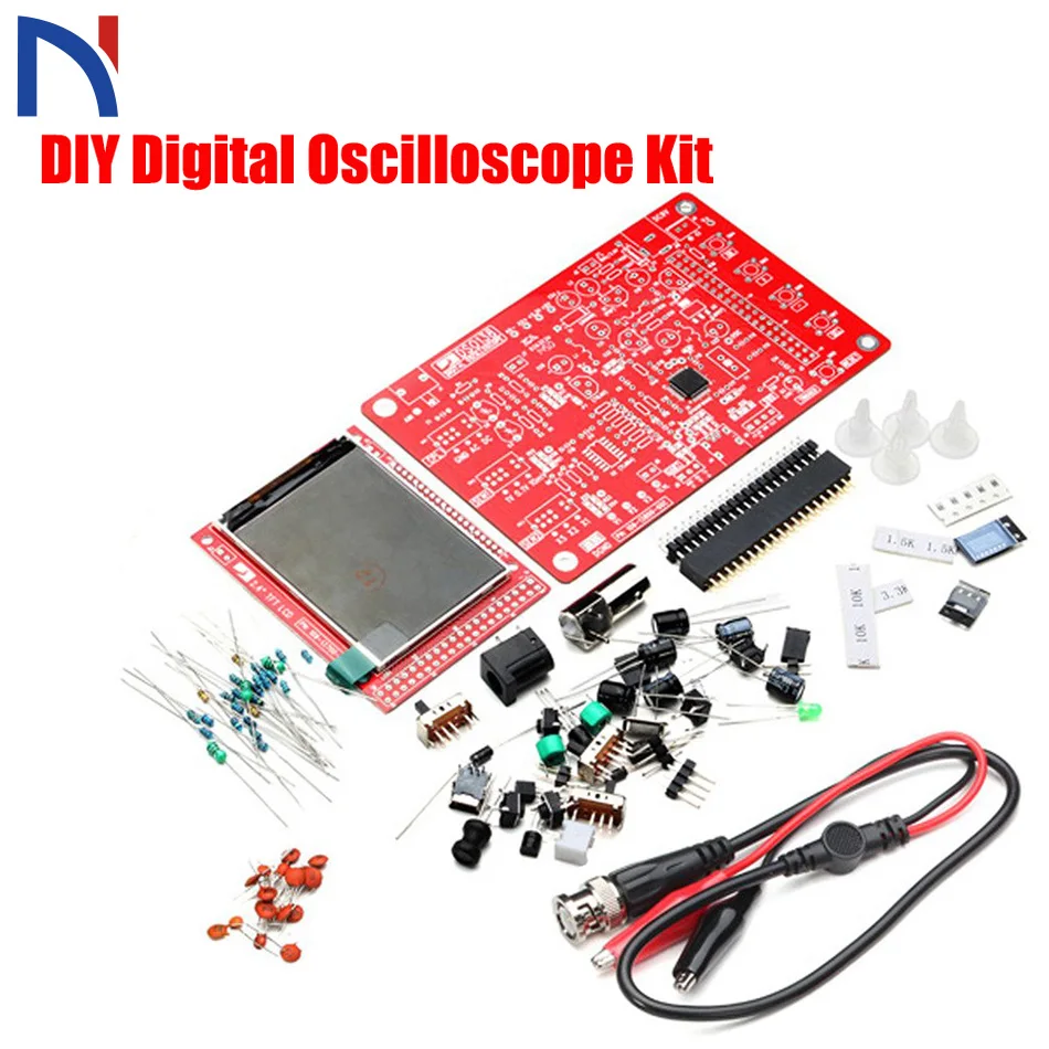 

DSO138 2.4" TFT Digital Oscilloscope Kit DIY 200KHz Tester 1Msps Bandwidth Probe Electronic Production Suite