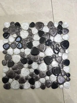 

Pure black Porcelian Ceramic Mosaic tile Bathroom Shower kitchen backsplash swimming pool Wall Floordecoration FREE Shipping