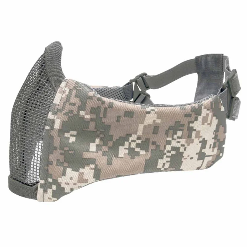 Airsoft Tattico Fan Esercito Camuffamento Gioco Maschera di Pollo Nuovo tattico mezzo viso металлическая сетка acciaio mesh maschera - Цвет: ACU