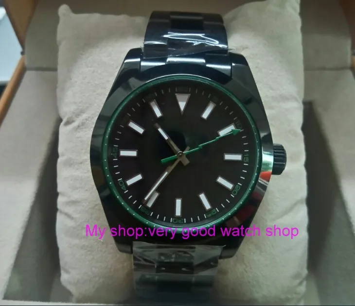

40MM PARNIS Black dial Automatic Self-Wind movement Sapphire Crystal men's watch luminous Mechanical Wristwatches df69a