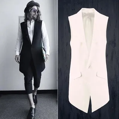 S-6XL!!2022  fashion formal male long design personalized vest suit waistcoat slim vest