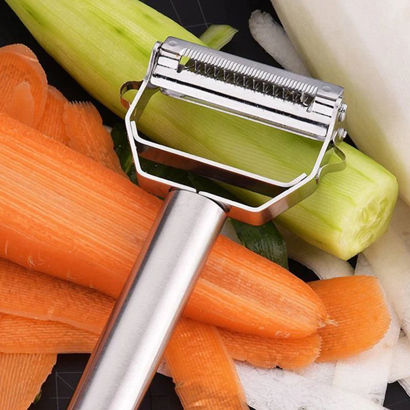 

Fruit Vegetable Peeler Julienne Peeler Sharp Stainless Steel Potato Carrot Peeler with Dual Blades Grater Slicer Kitchen Tools