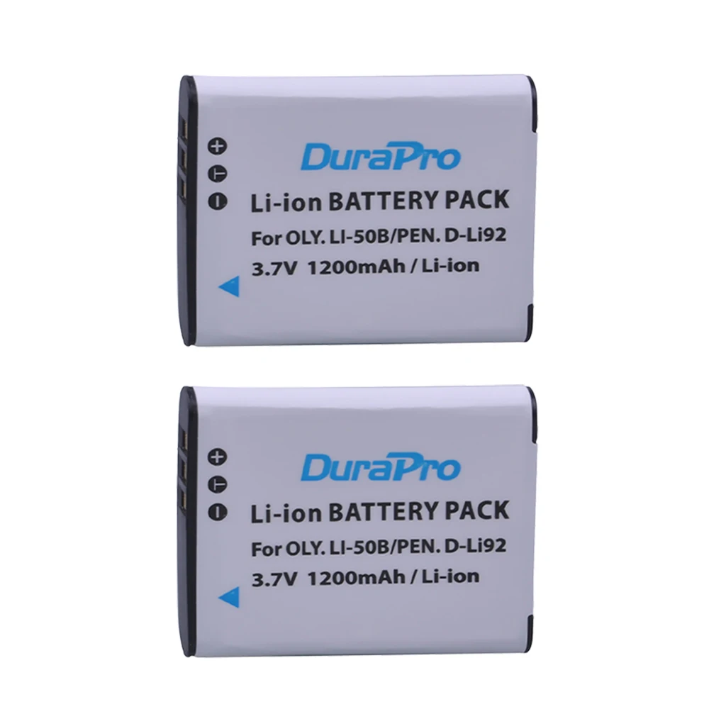 Durapro 2Pc 1200Mah Li-50B D-Li92 Li 50B D Li92 Batteria Agli Ioni Di Litio Per Olympus Sp 810 800Uz U6010 U6020 U9010 Sz14 Sz16 D755 U1010