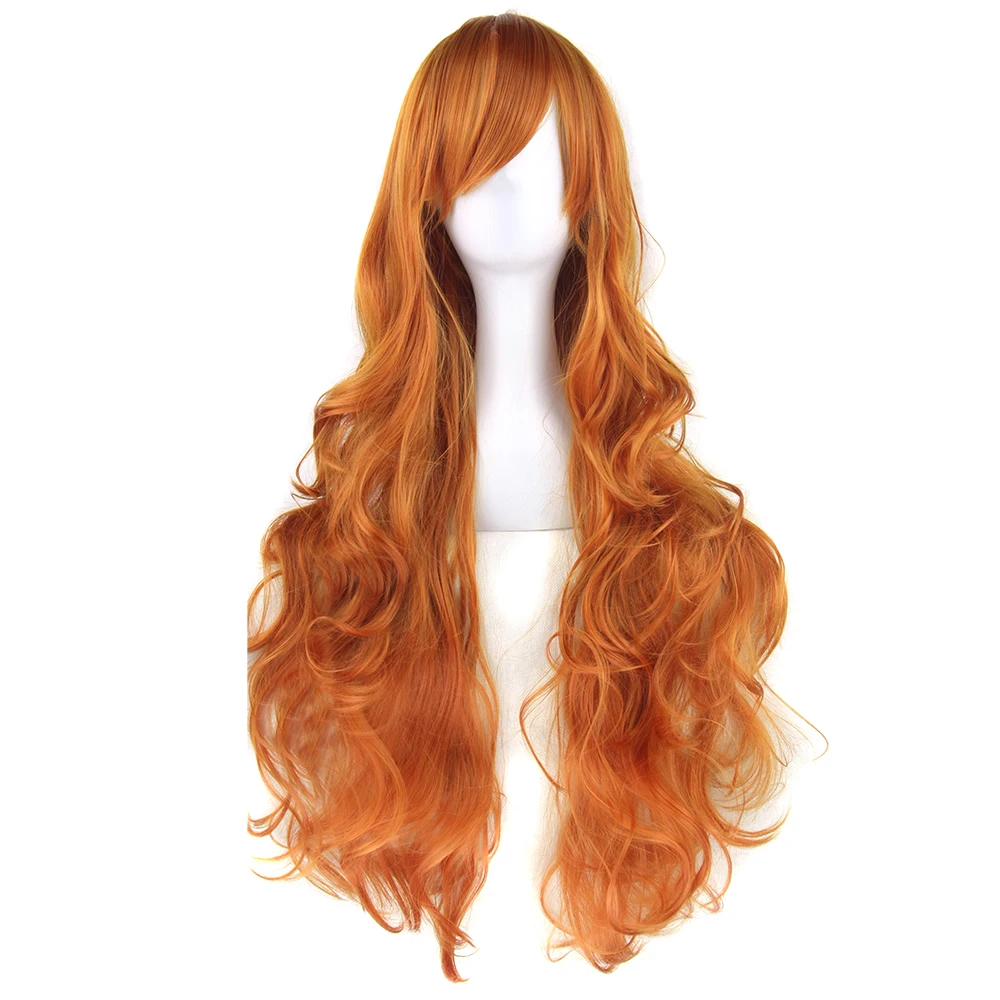 

Soowee 20colors Long Curly Hair Orange Brown Cosplay Wigs Heat Resistant Synthetic Hair Accessories Party Wig for Women