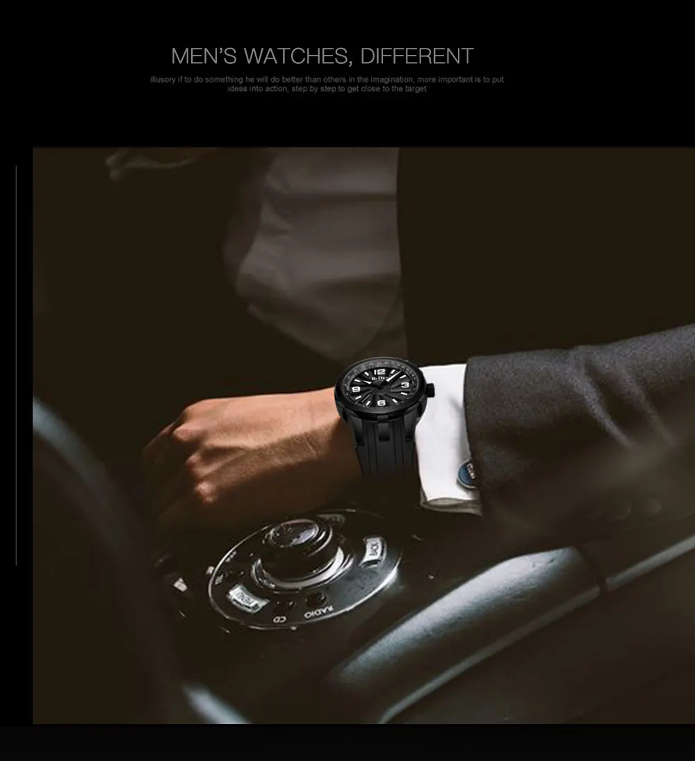 Модные мужские спортивные часы с вращающимся циферблатом из черной стали, креативные водонепроницаемые военные Роскошные Кварцевые наручные часы от ведущего бренда