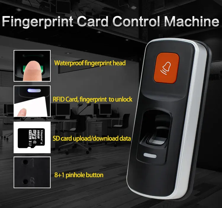 OBO DC12V RFID система контроля доступа к отпечаткам пальцев биометрический дверной замок для дома поддержка SD карты WG26 дверной звонок+ 10 брелков