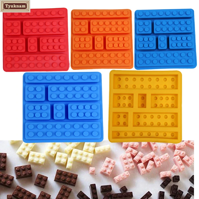 Квадратный Lego формы Шоколад Ice Cube силиконовые выпечки Кирпич лоток Пан конфеты