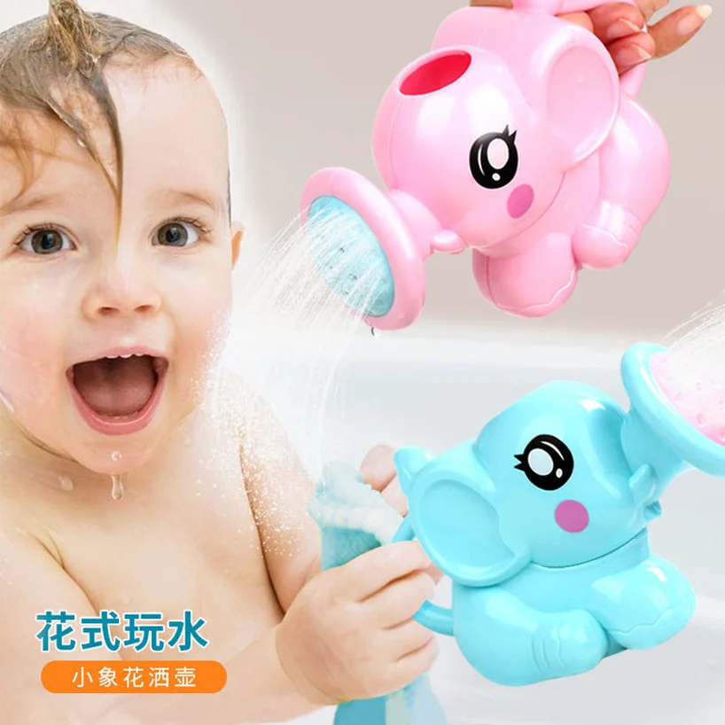 

2019 Newborn Plastic Elephant Watering Pot Bath Toys Cute Baby Cartoon Baby Bath Shower Tool Water Toys For Kids Children