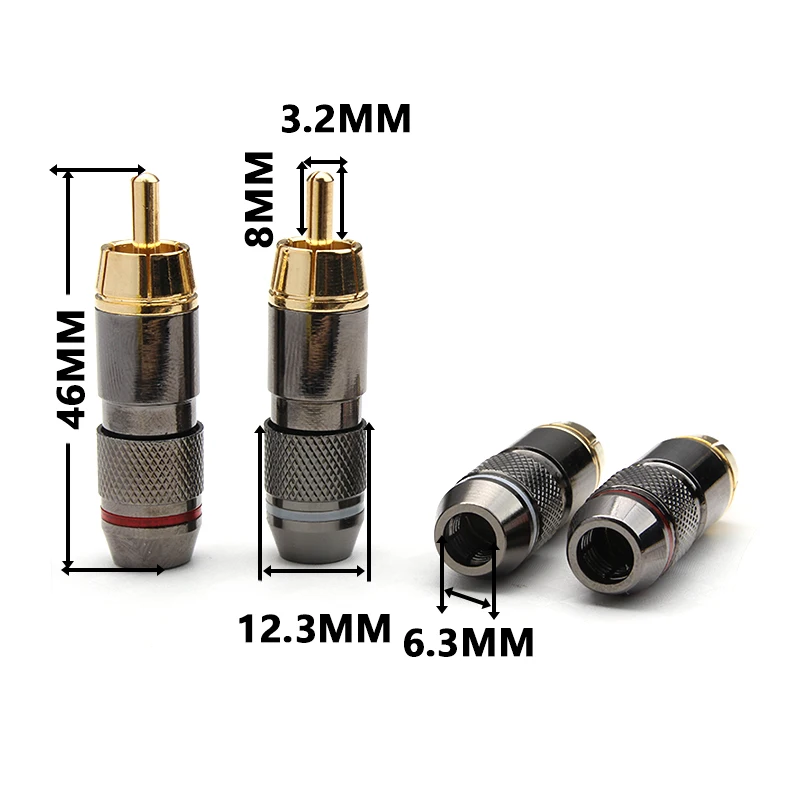 12 шт. позолоченные медные самоблокирующиеся Аудиоразъемы Lotus|connectors gold|connector