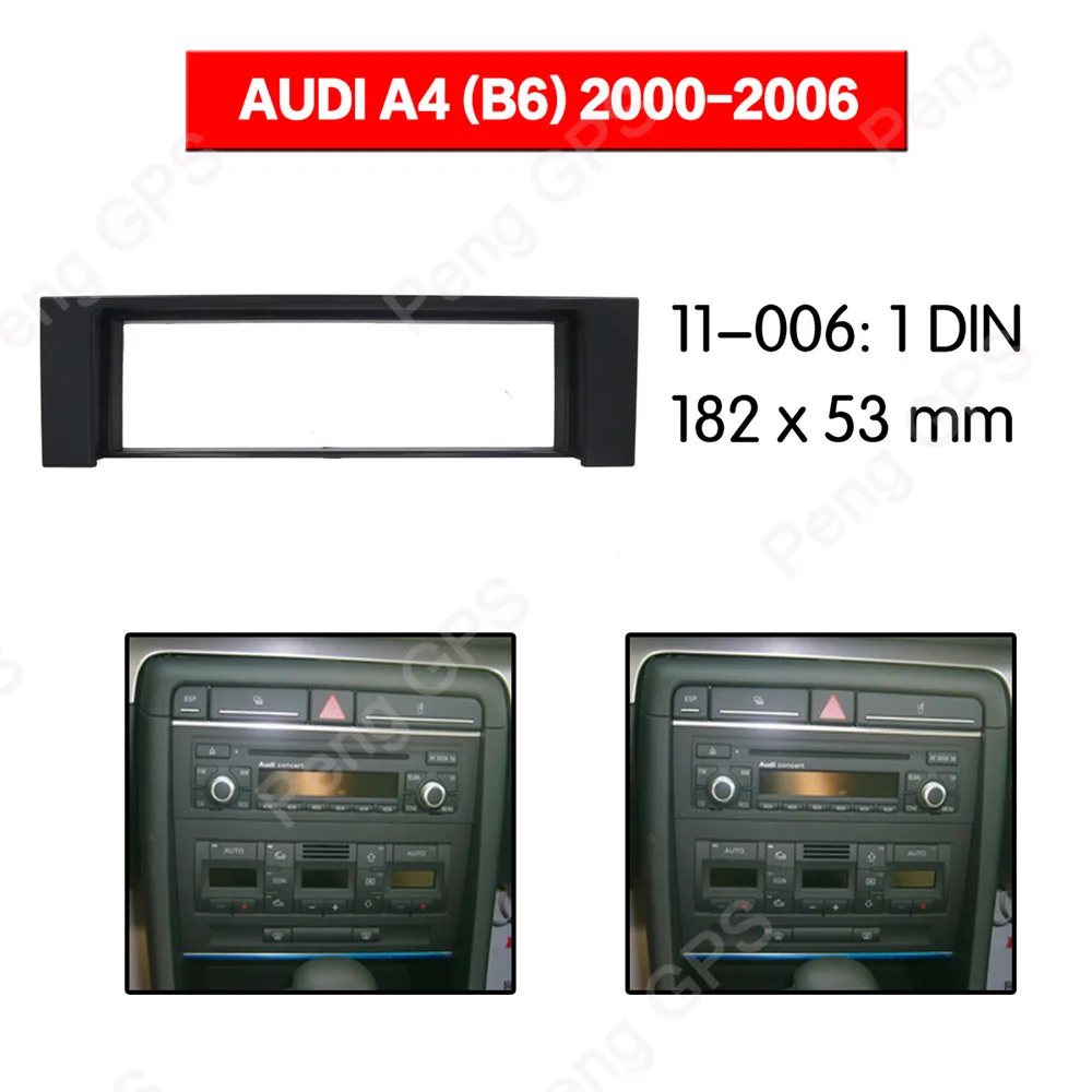 11-006 один Din автомобильный радиоприемник fascia Facia панель Адаптер для AUDI A4 B6 2000-2006