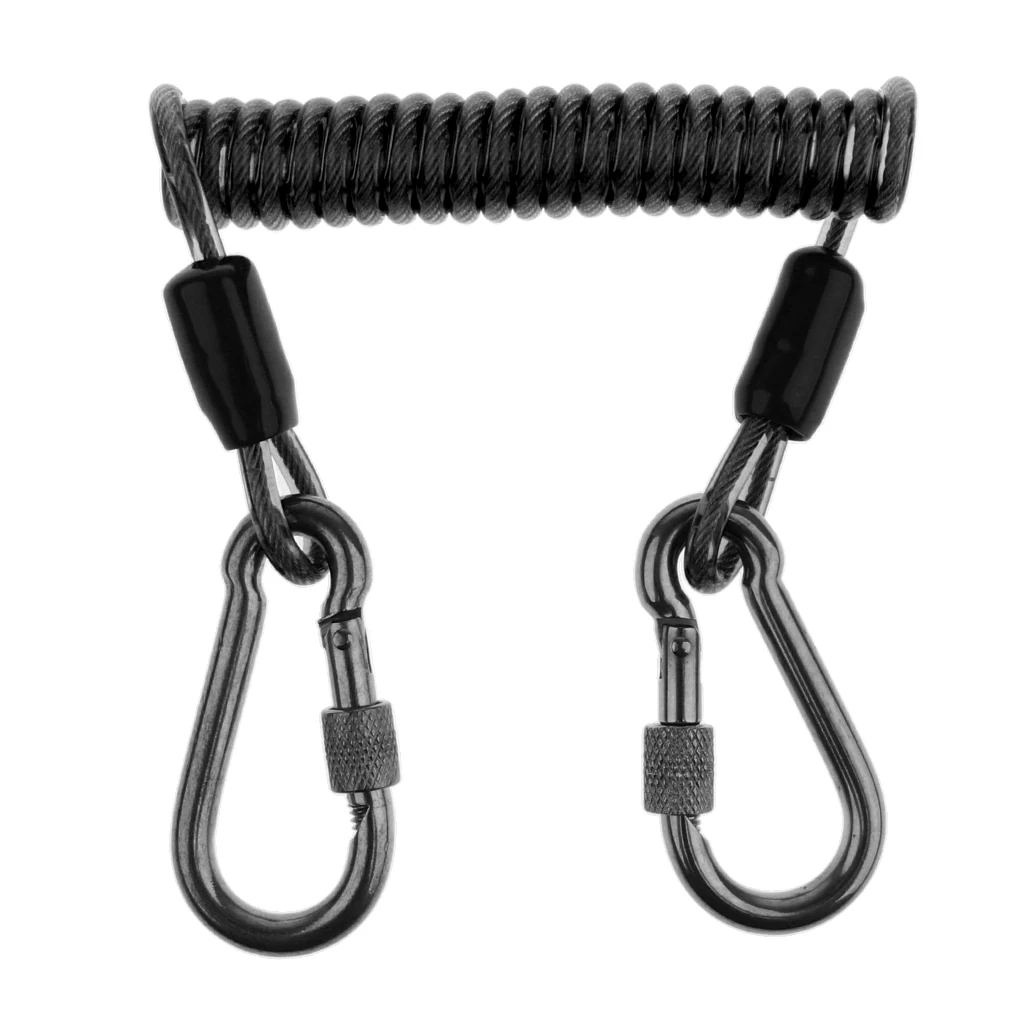 Scuba Diving Dive 10cm Spiral Spring Coil Snap Clip Lanyard Safety Emergency Gear for Outdoor Climbing Underwater Photography