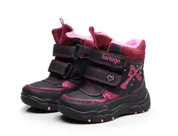 Девушки зимние Пеший Туризм обувь для детей водонепроницаемые Нескользящие зимние обувь плюшевые мягкой прогулочная обувь для маленьких