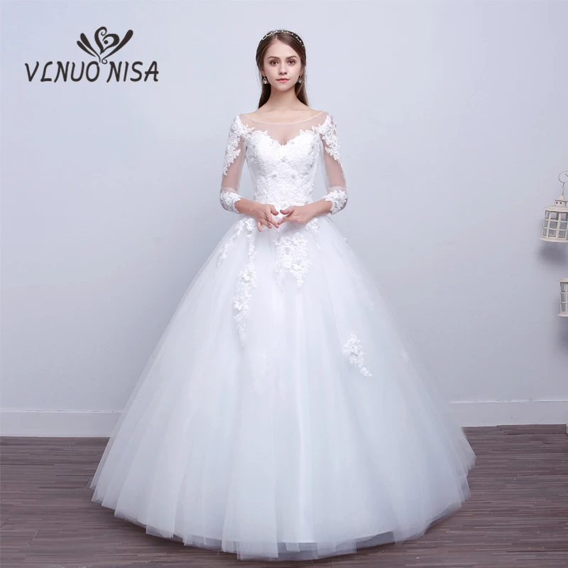 

Three Quarter Elegant Boat Neck Sweetheart Wedding Dress The Bride Stereo Flower Ball Gown Princess Bridal Gown Vestido De Noiva