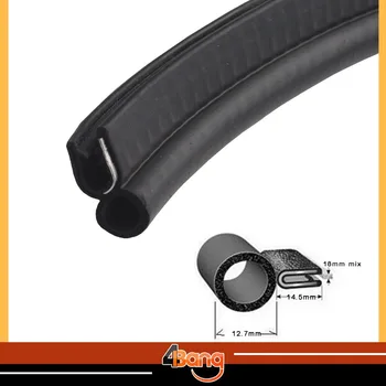 

197" #06 Black Flexible Rubber Edge Trim Seal Protector Guard Strip Car Van Boat Pillar Soundproof Dustproof Waterproof