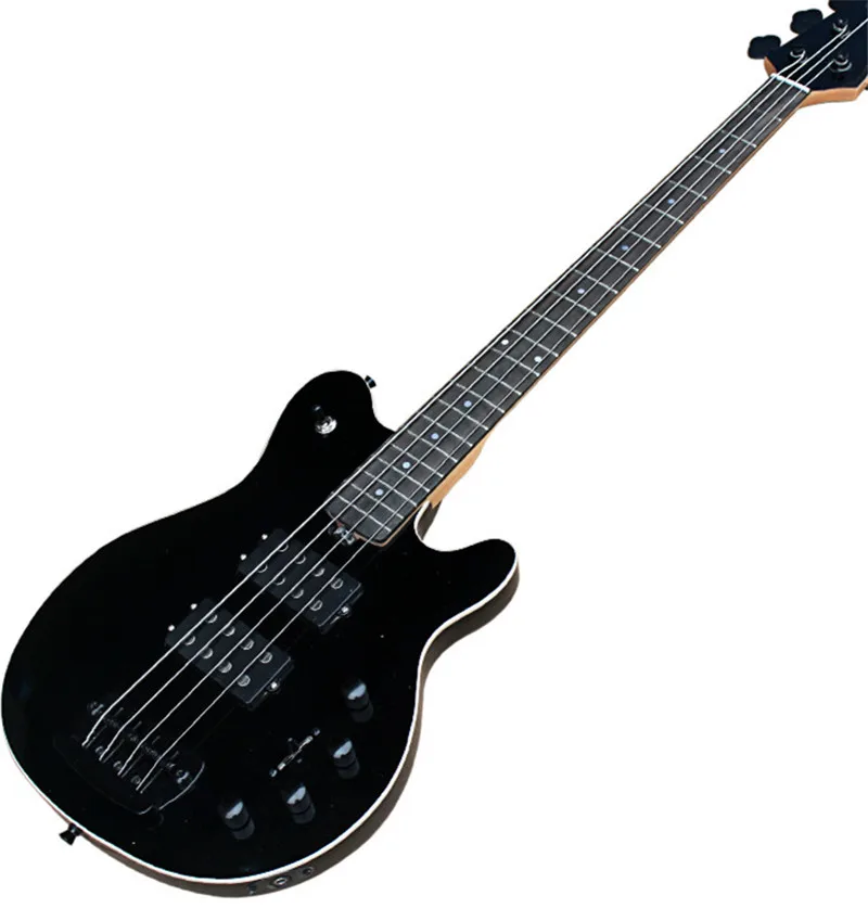 

Factory 4 Strings Electric Bass Guitar with 2H Pickups,Rosewood Fretboard,Black Hardwares,White Binding Body,can be customized