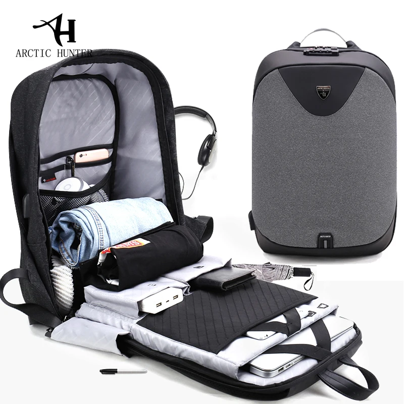 

ARCTIC HUNTER New Anti-theft 15.6 Laptop Men Bag School Password Lock Backpack Waterproof Casual Business Travel Male Backpacks