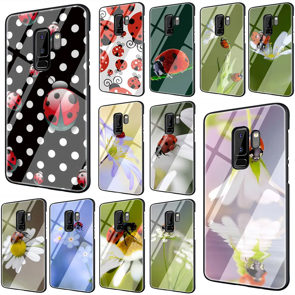 

ladybug lady bug insect Tempered Glass Phone Cover Case For Galaxy S7 edge S8 9 10 Plus Note 8 9 10 A10 20 30 40 50 60 70