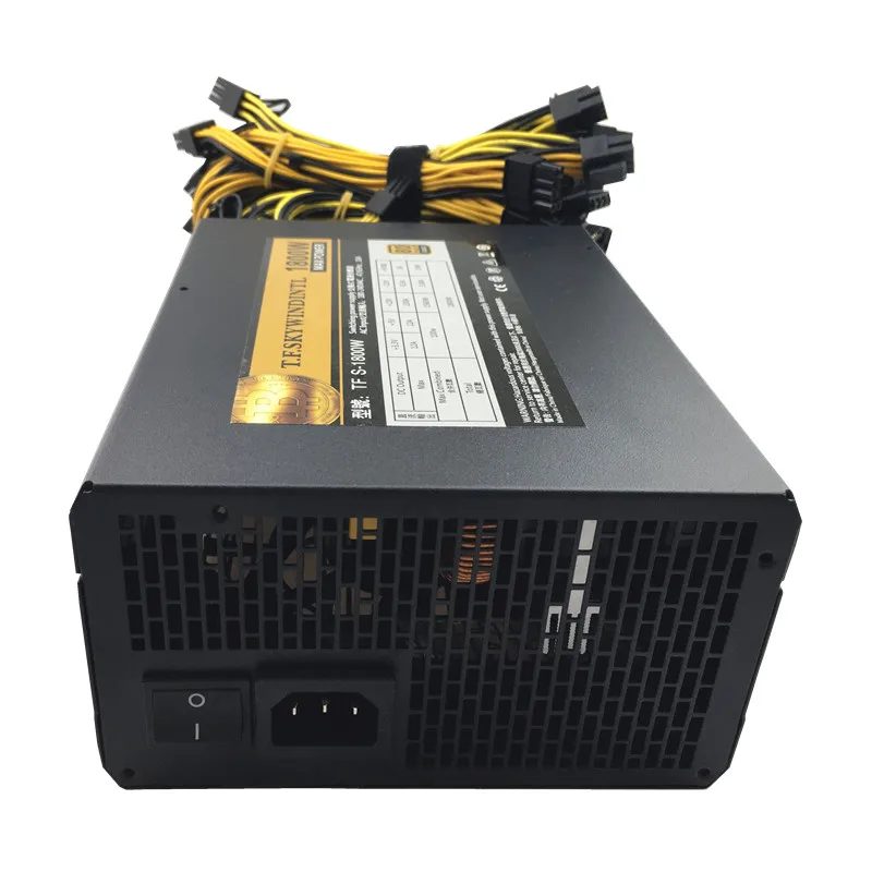 T.F.SKYWINDINTL 8 GPU Шахтер чехол 1800W эфириум Майнер источник питания Биткоин графическая