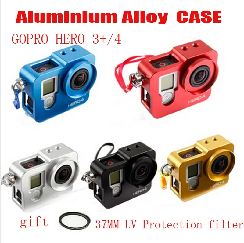 Gopro-accessories-GoPro-frame-Aluminium-Shockproof-housing-case-with-37MM-UV-GIFT-for-Go-pro-Hero