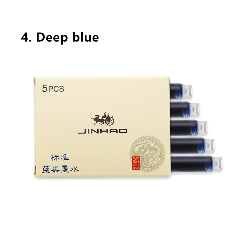 [Не для одной продажи] Jinhao перьевые ручки аксессуары, 0,5 мм 0,38 мм перо, конвертер, цветной картридж A6431 - Цвет: 5pcs Deep Blue