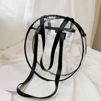 

Women Bag Fashion Round Transparent Messenger Shoulder Novelty HandBag taschen women bolsa masculina sac femme torebka damska