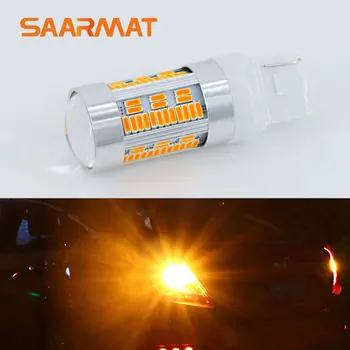 

2Pc Canbus T20 7440 W21W WY21W 105-SMD 2000LM Amber Yellow Canbus Reverse Light Front Rear Turn Signal DRL Daytime Running Lamp