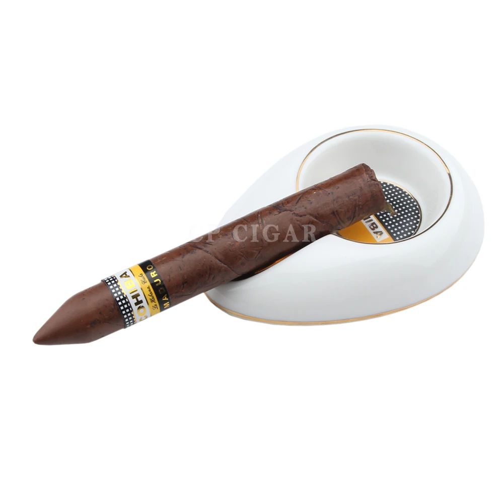 Cigar Ashtrays Portable Water Drop Shaped Ceramic Ashtray Cohiba