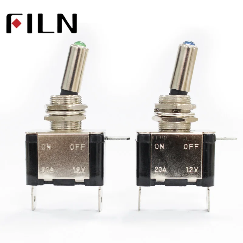 

FILN 1PCS 12V 20A Car Auto Cover LED Light Toggle Rocker switch with Auto switch 12v led