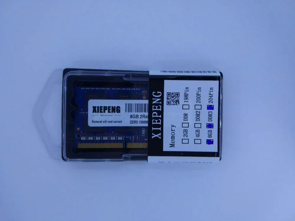 Оперативная память для ноутбука 8 ГБ 2Rx8 1066 МГц DDR3 4G pc3 8500 204 контактов SODIMM