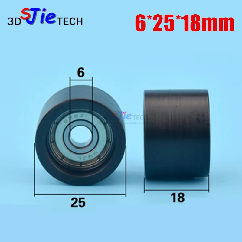 4Pcs 8*35*18mm Black POM Coated Tire Wheel Arc Ball Bearing for Furniture Pulley