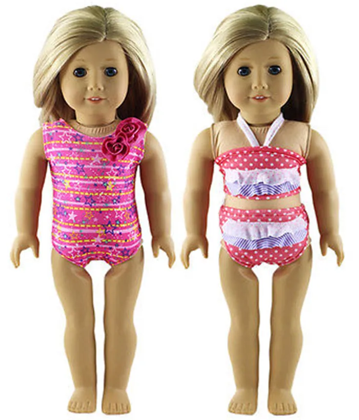 

2 Set New Style Swimsuit Swimwear Outfit For 18 Inch American Doll