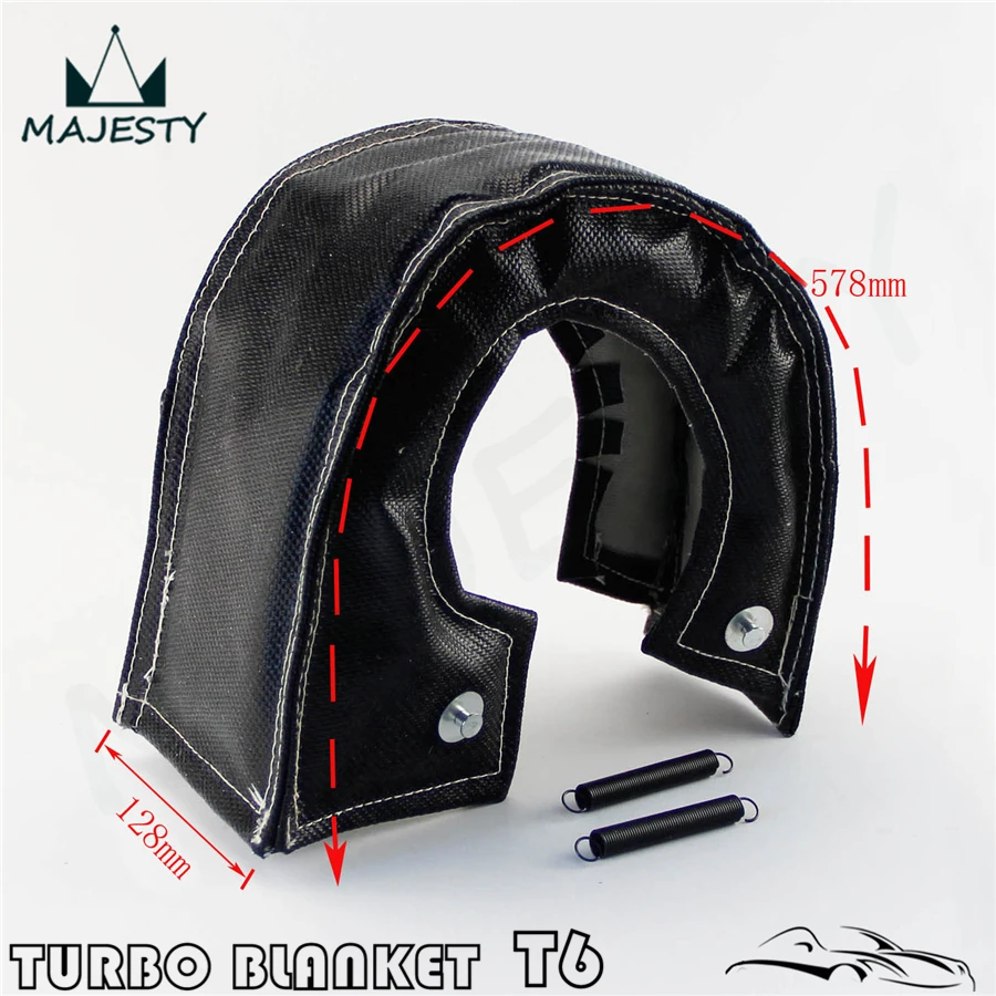 

T6 Turbo Blanket Turbine Heat Shield Cover T 6 Turbocharger Wrap High Temp BLACK