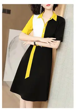

The new summer 2020 fashion show irregular long spell in the thin color dress