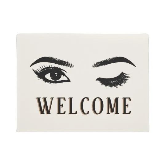  Stylish Eyelashes Welcome Super Absorbent Anti-Slip MatFunny DoormatIndoor/Outdoor Decor Rug Doorma