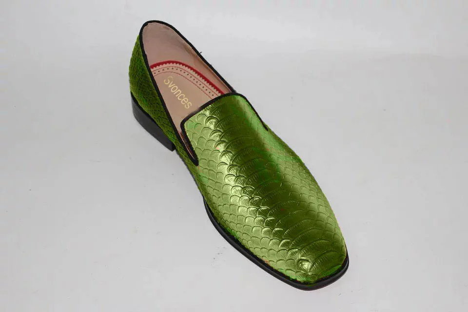 Bling 3 Vert Picture sur Fumer Peau Luxe Pantoufles Cm Slip Chaussures D'affaires Fluorescence Carré Qualité As Casual Top Serpent Talon Hommes wR6xqRYOa