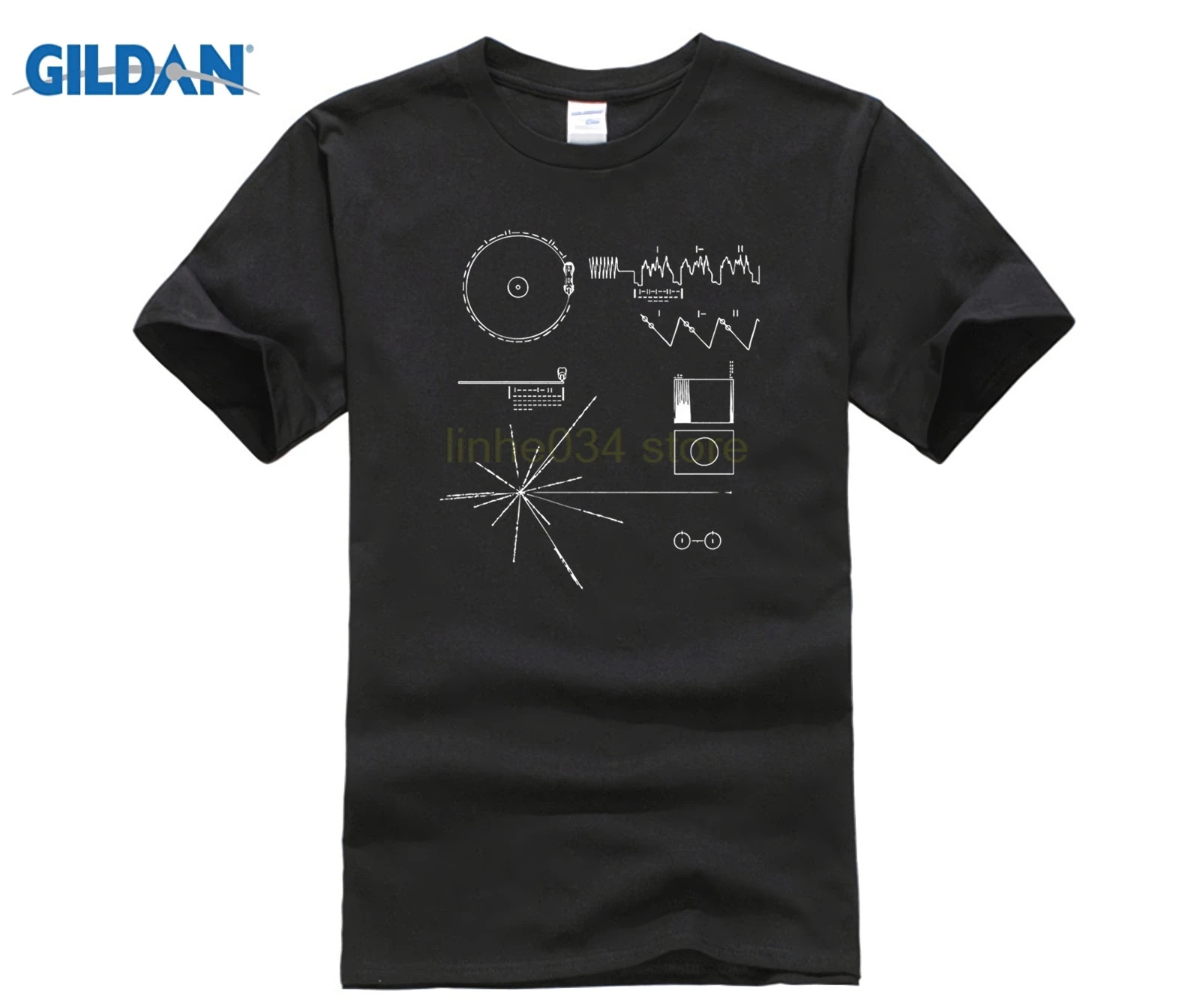 Футболка Voyager Golden Record Carl Sagan забавная Мужская хлопковая футболка Sunlight поп-Топ |