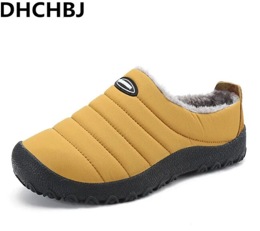 

Plush Fur Men Soes Winter Home Thermal Thickening Cotton-Padded Slippers Men Indoor Foor Warm Slippers Flat Shoes Plus 36-46
