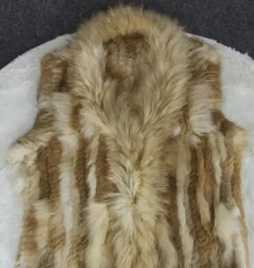 HARPPIHOP* женское вязаное пальто из натурального кроличьего меха/куртка/верхняя одежда с капюшоном женский длинный пояс с кисточками - Цвет: gold