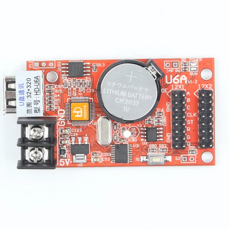

Huidu HD-U6A p10 single color outdoor scrolling led screen display led moving message sign control card USB controller