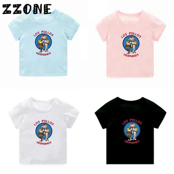 

Children LOS POLLOS HERMANOS Print T shirt Kids Chicken Brothers Cartoon Funny Clothes Boys Girls Summer T-shirt Baby Tops,5046A