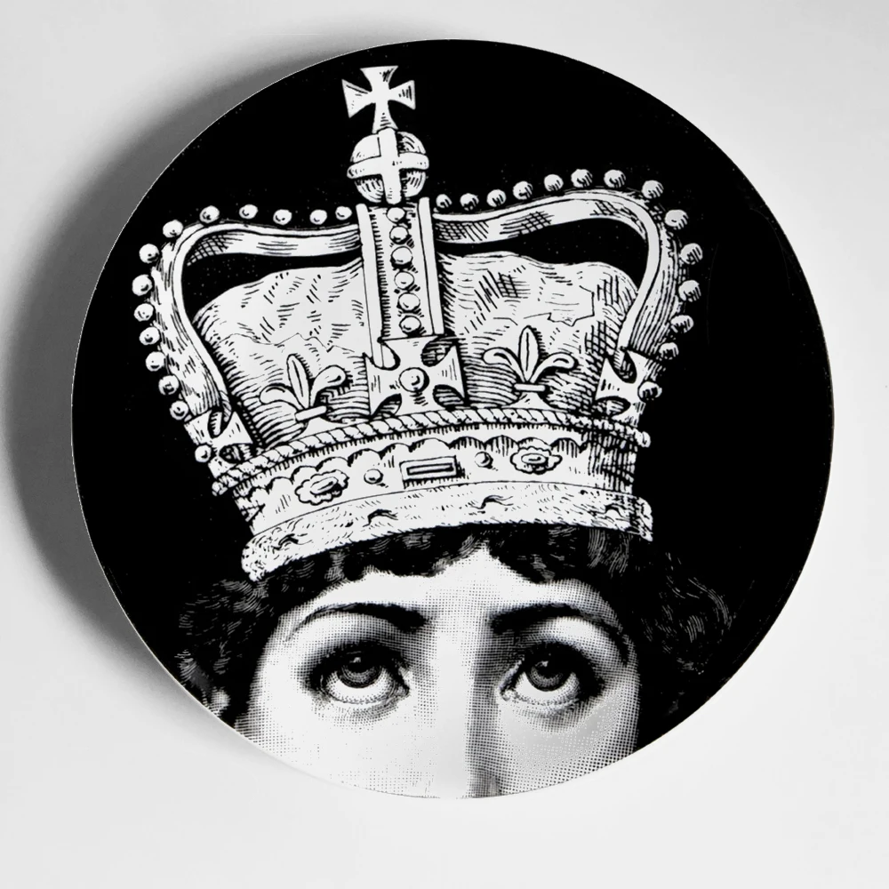 Rosenthal Piero fornasetti таблички черный/белый иллюстрации висит блюда по производству образцов/дома/отеля Декор Кавальери уход за кожей лица керамические изделия