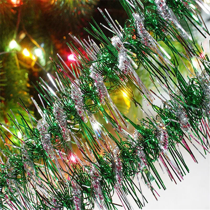 Christmas party streamers Xmas Tree Ornaments 1.8m Tinsel Hanging Decor Bunting Birthday Wedding Decoration Party Favors S27 (5)